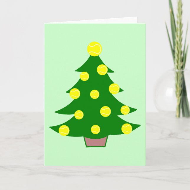 Cartes Pour Fêtes Annuelles Arbre de Noël de balle de tennis (Devant)