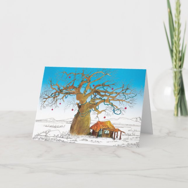Cartes Pour Fêtes Annuelles Arbre de Noël de baobab (Devant)