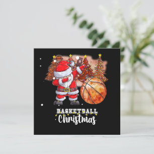 Cartes Pour Fêtes Annuelles Arbre de Noël de basket-ball et Père Noël