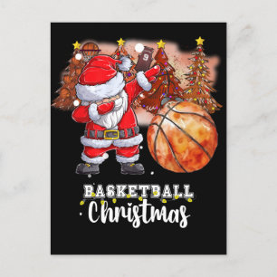 Cartes Pour Fêtes Annuelles Arbre de Noël de basket-ball et Père Noël