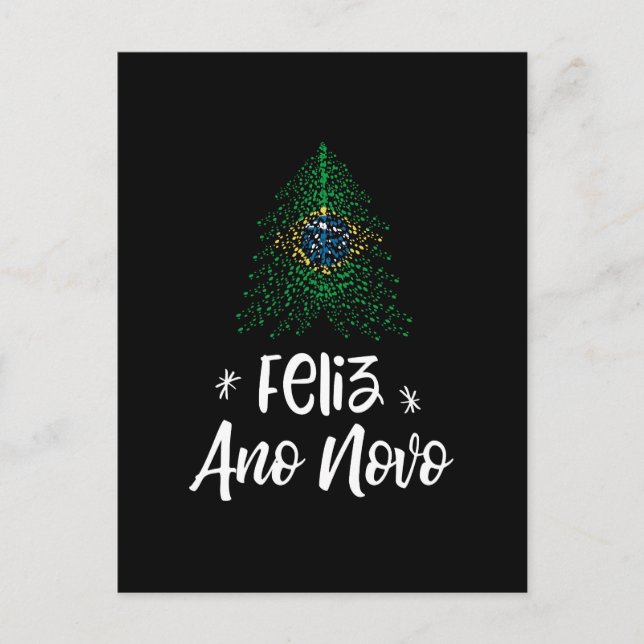 Cartes Pour Fêtes Annuelles Arbre de Noël de bonne année avec le drapeau (Devant)