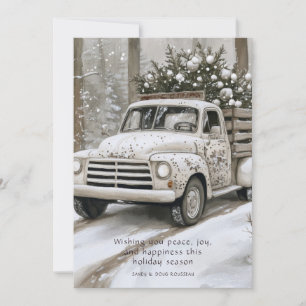 Cartes Pour Fêtes Annuelles Arbre de Noël de camion vintage