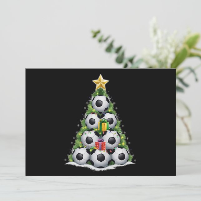 Cartes Pour Fêtes Annuelles Arbre de Noël de football Joueur Xmas Garçons  (Debout devant)