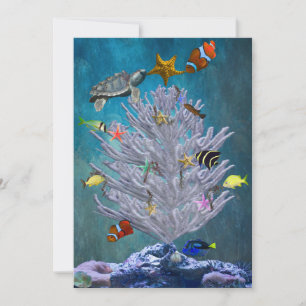 Cartes Pour Fêtes Annuelles Arbre de Noël de la mer