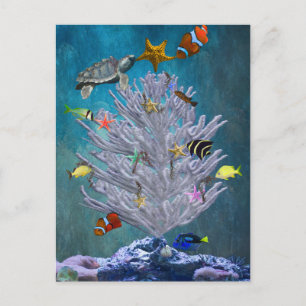 Cartes Pour Fêtes Annuelles Arbre de Noël de la mer