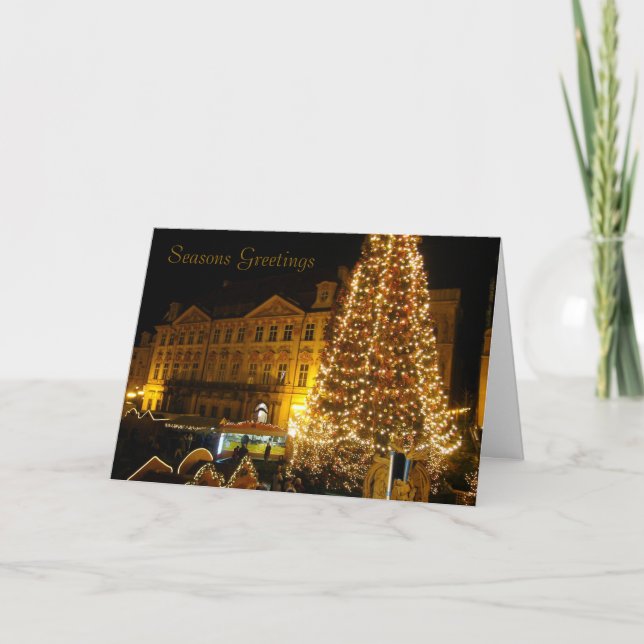 Cartes Pour Fêtes Annuelles arbre de Noël de Prague (Devant)