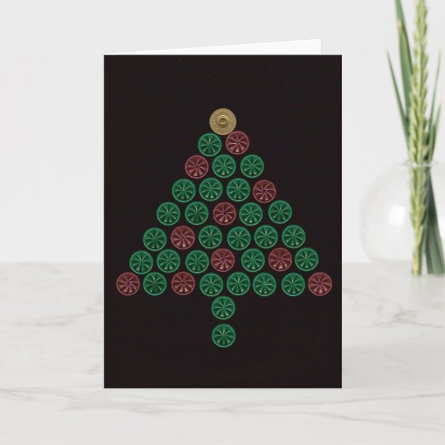 Cartes Pour Fêtes Annuelles Arbre de Noël de Shell de fusil de chasse (Devant)
