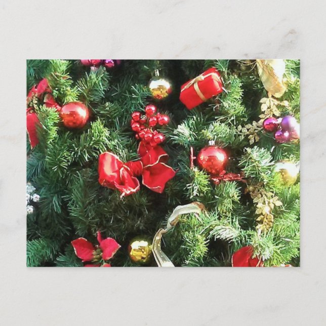 Cartes Pour Fêtes Annuelles Arbre de Noël décoré (Devant)