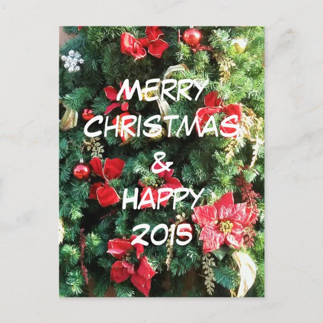 Cartes Pour Fêtes Annuelles Arbre de Noël décoré (Devant)