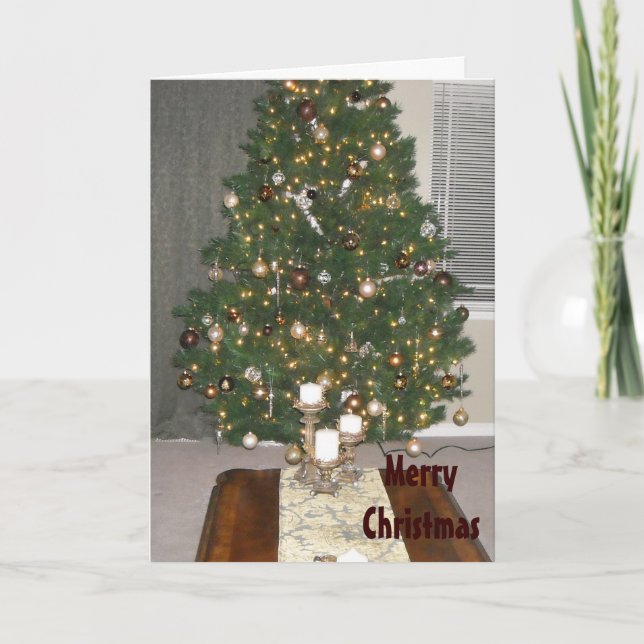 Cartes Pour Fêtes Annuelles Arbre de Noël décoré (Devant)