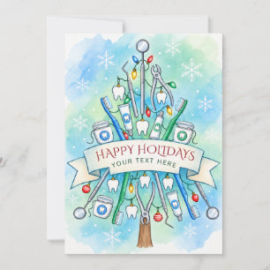 Cartes Pour Fêtes Annuelles Arbre de Noël dentaire Dentiste Noël