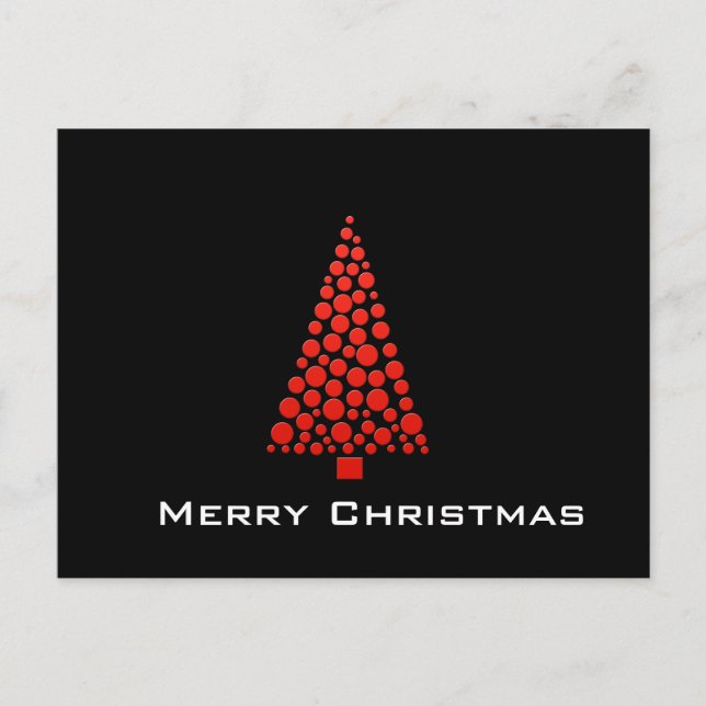 Cartes Pour Fêtes Annuelles Arbre de Noël des points rouges (Devant)