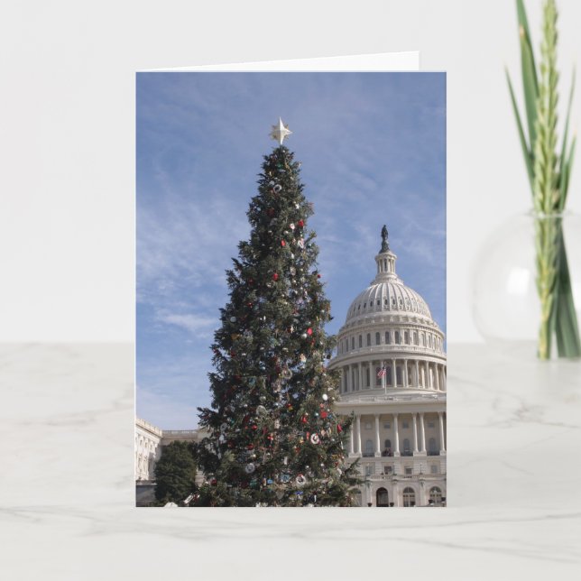Cartes Pour Fêtes Annuelles Arbre de Noël du Capitole américain (Devant)