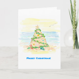 Cartes Pour Fêtes Annuelles Arbre de Noël du château de sable