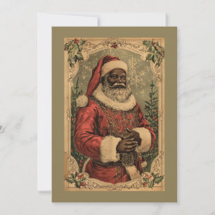 Cartes Pour Fêtes Annuelles Arbre de Noël du Père Noël noir