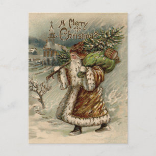 Cartes Pour Fêtes Annuelles Arbre de Noël du Père Noël victorien