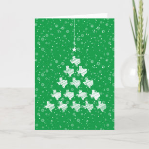 Cartes Pour Fêtes Annuelles Arbre de Noël du Texas à motifs sur vert