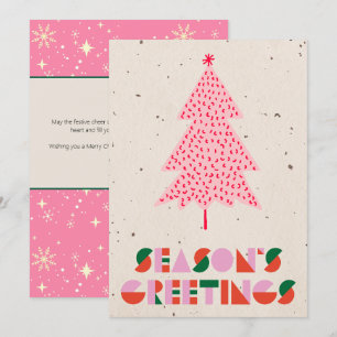 Cartes Pour Fêtes Annuelles Arbre de Noël Écriture Élégante Non Photo Aquarell