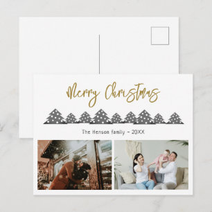 Cartes Pour Fêtes Annuelles Arbre de Noël Écriture Famille 2 Photo