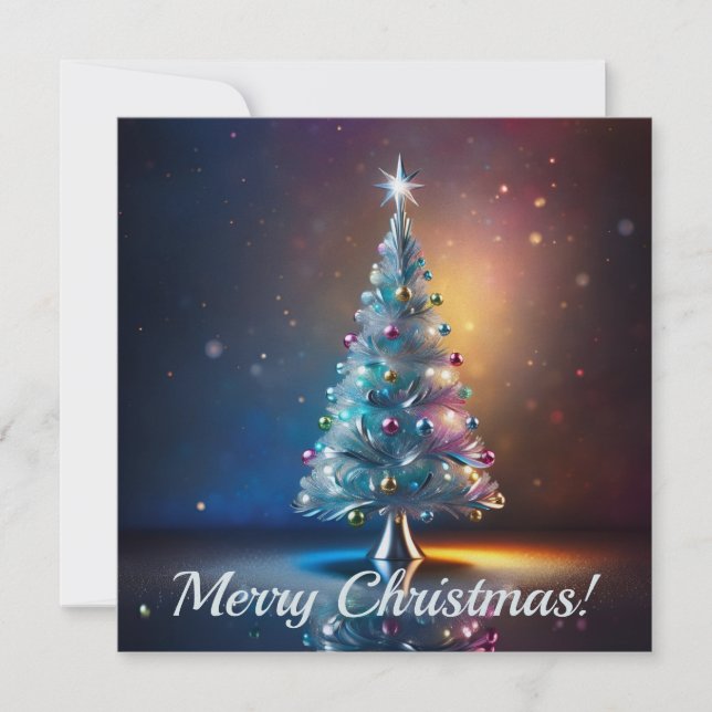Cartes Pour Fêtes Annuelles Arbre de Noël élégant (Devant)