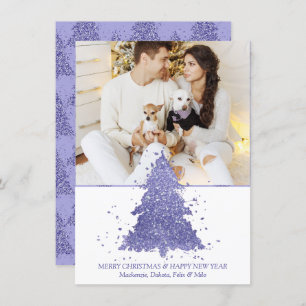 Cartes Pour Fêtes Annuelles Arbre de Noël élégant   Charming Purple Photo