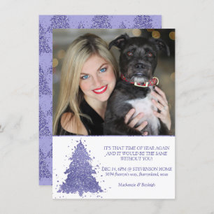 Cartes Pour Fêtes Annuelles Arbre de Noël élégant   Charming Purple Photo