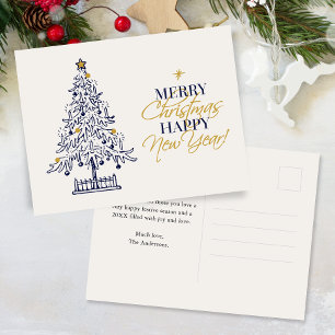 Cartes Pour Fêtes Annuelles Arbre de Noël Élégant et Minimaliste Non-Photograp