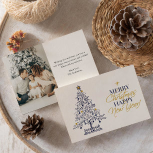 Cartes Pour Fêtes Annuelles Arbre de Noël élégant et minimaliste Photo