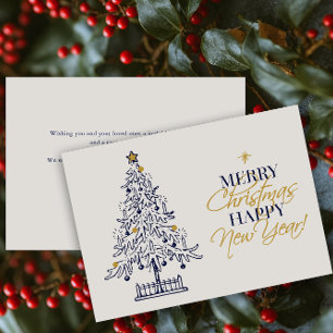 Cartes Pour Fêtes Annuelles Arbre de Noël Élégant Minimaliste Entreprise