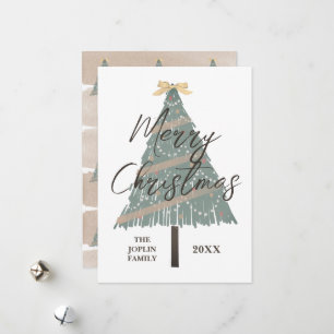 Cartes Pour Fêtes Annuelles Arbre de Noël Élégant Moderne Non-Photo