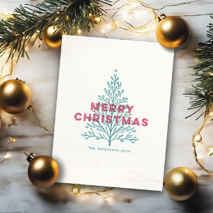 Cartes Pour Fêtes Annuelles Arbre de Noël Élégant Moderne Vintage Joyeux Noël