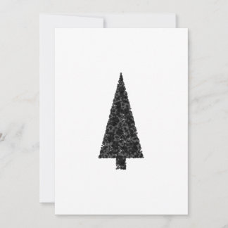 Cartes Pour Fêtes Annuelles Arbre de Noël élégant. Noir et Blanc.
