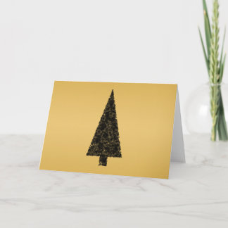 Cartes Pour Fêtes Annuelles Arbre de Noël élégant. Noir et Or.