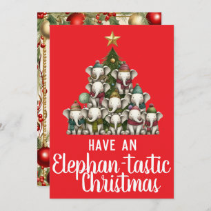 Cartes Pour Fêtes Annuelles Arbre de Noël éléphant