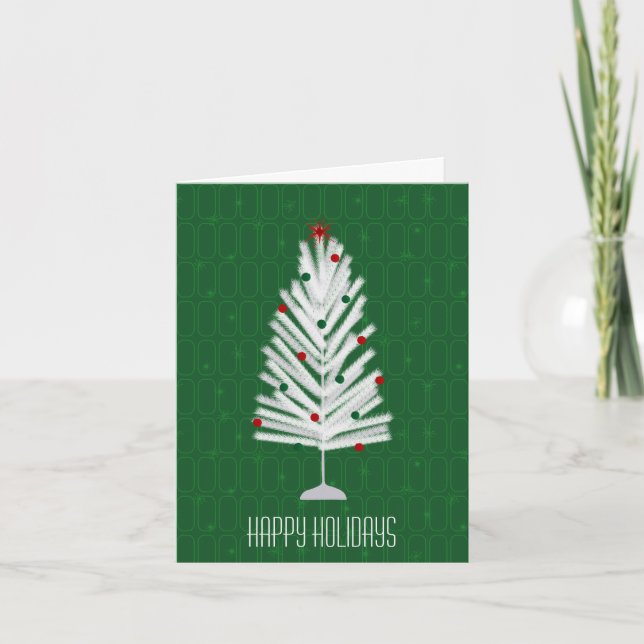 Cartes Pour Fêtes Annuelles Arbre de Noël en aluminium vert (Devant)