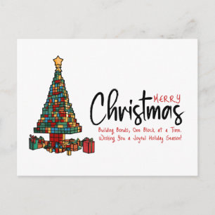 Cartes Pour Fêtes Annuelles Arbre de Noël en Blocs de Construction pour Entrep