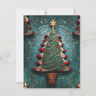 Cartes Pour Fêtes Annuelles Arbre de Noël en mosaïque