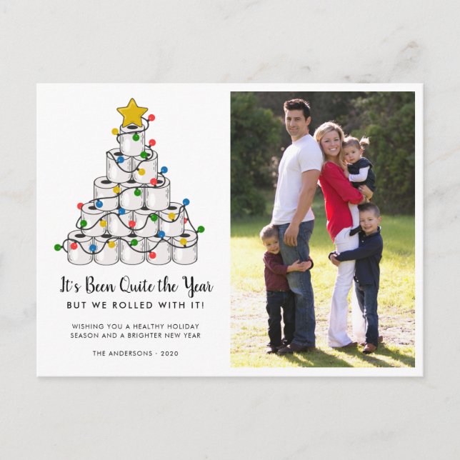 Cartes Pour Fêtes Annuelles Arbre de Noël en papier toilette Roulé Avec Ça Pho (Devant)