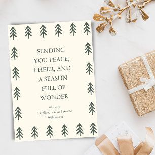 Cartes Pour Fêtes Annuelles Arbre de Noël en pin non photo personnalisé Forêt