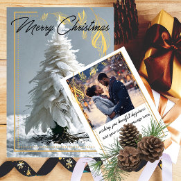 Cartes Pour Fêtes Annuelles Arbre de Noël en plumes modernes