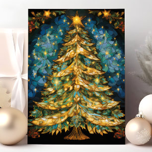 Cartes Pour Fêtes Annuelles Arbre de Noël en Verre Cathédrale