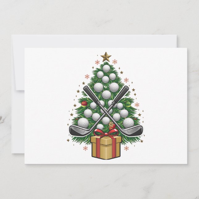 Cartes Pour Fêtes Annuelles Arbre de Noël Équipement de Golf Noël Golf (Devant)