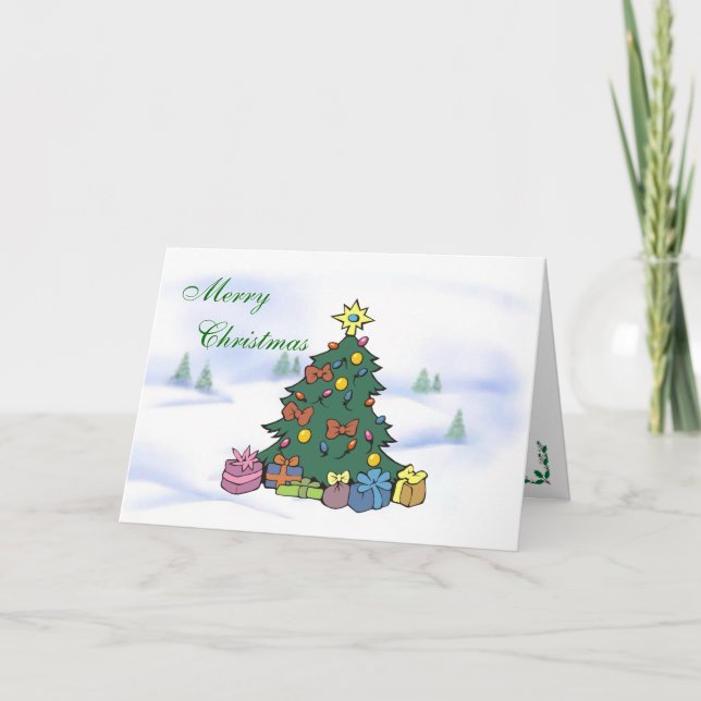 Cartes Pour Fêtes Annuelles Arbre de Noël et cadeaux (Devant)