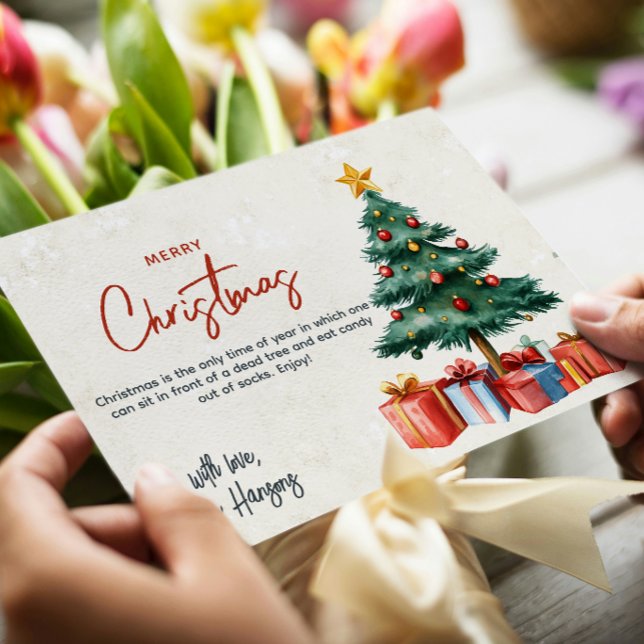 Cartes Pour Fêtes Annuelles Arbre de Noël et présente Joyeux Noël sur mesure (Créateur téléchargé)