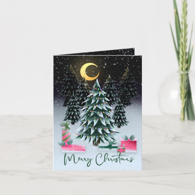 Cartes Pour Fêtes Annuelles Arbre de Noël et présents (Devant)