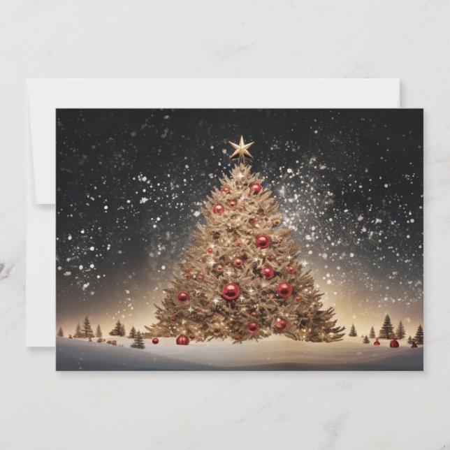 Cartes Pour Fêtes Annuelles Arbre de Noël étincelant 3 (Devant)