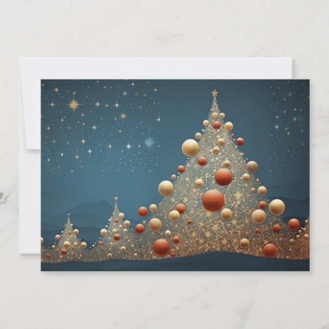 Cartes Pour Fêtes Annuelles Arbre de Noël étincelant 5 (Devant)
