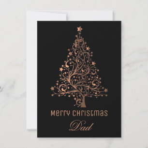 Cartes Pour Fêtes Annuelles Arbre de Noël étoilé Brown noir