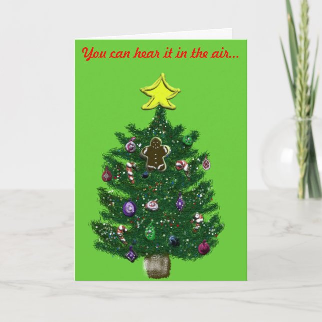 Cartes Pour Fêtes Annuelles Arbre de Noël étoile jaune Pain d'épice homme (Devant)