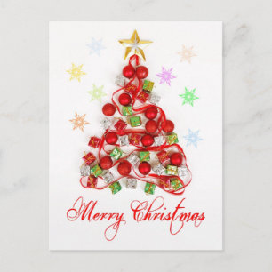 Cartes Pour Fêtes Annuelles Arbre de Noël fait de décorations